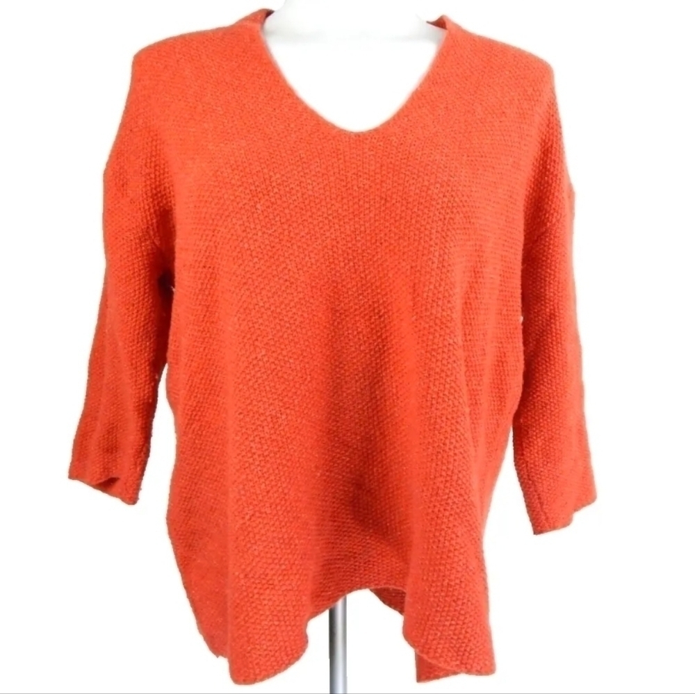 Eileen Fisher 3/4 Sleeve V-Neck Sweater